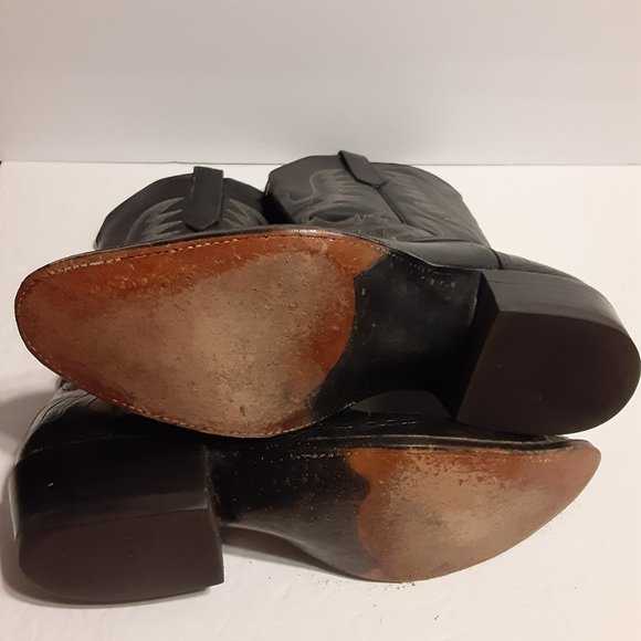 Rios Of Mercedes Men's Black Leather Western Cowboy Boots 4105 Size 10.5 D - Picture 5 of 10